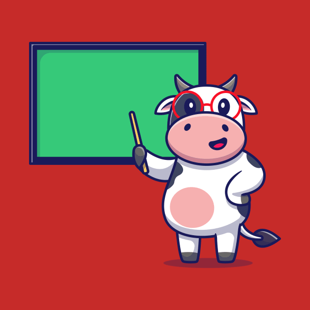 Cute Cow Teaching With Board by Catalyst Labs