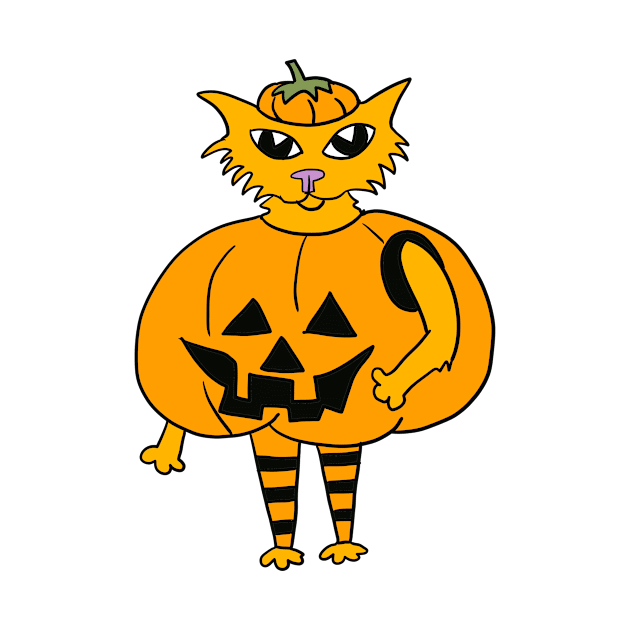 Halloween Pumpkin Cat by drknice