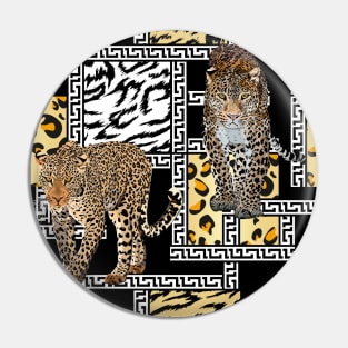 Walking leopards Pin