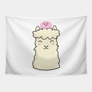 Mochi on Llama Head Tapestry