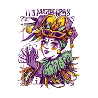 Mardi Gras Grape Mask Chester Head Woman T-Shirt