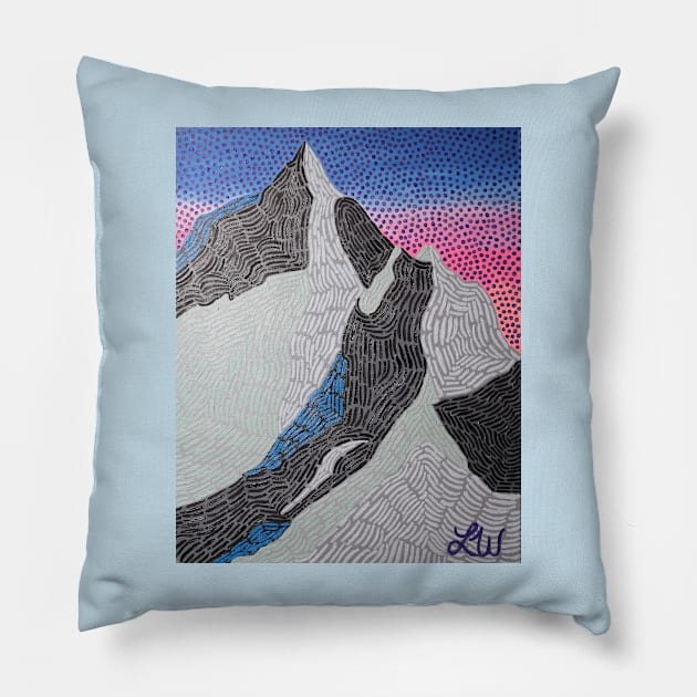 Glacier Sunrise Pillow by oil and ink