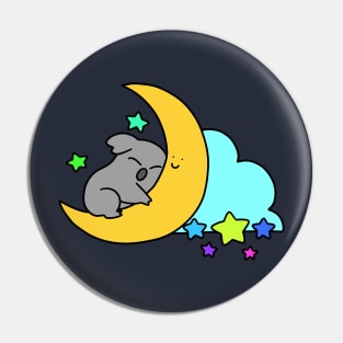 Koala Hugging a Crescent Moon Pin