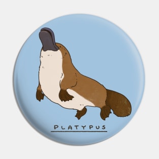 Adorable Platypus Swimming Up Pin