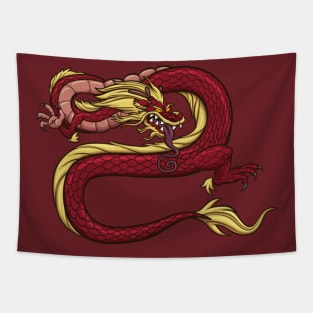 Red Chinese Dragon Tapestry