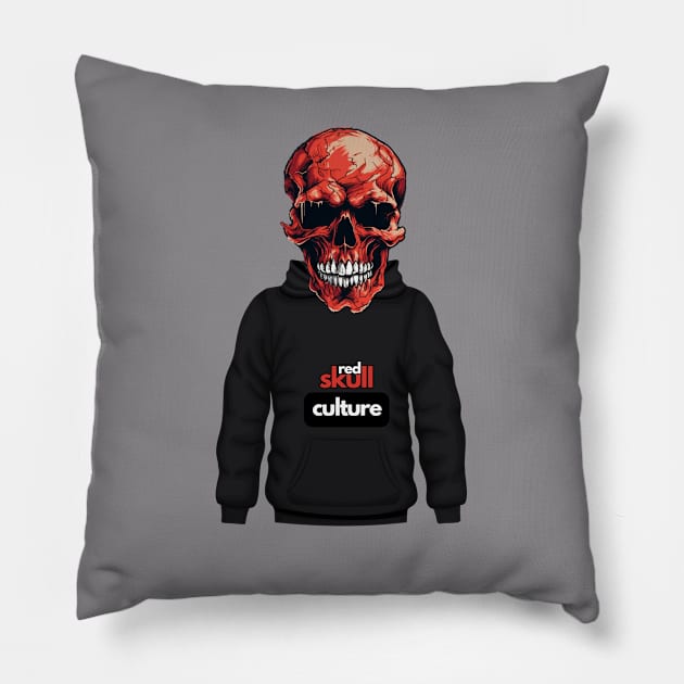 Red Skull Culture, Festival t-shirts, Unisex t-shirts, tees, men's t-shirt, women's t-shirt, summer t-shirts, trendy t-shirt, hoodies, gifts Pillow by Clinsh Online 