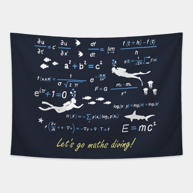 DIVING MATHS Tapestry by NMdesign