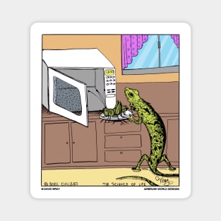 Lizard Microwaving Some Bugs Funny Reptile Novelty Gift Magnet