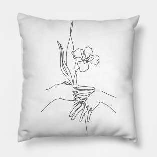 Hands with flower Pillow