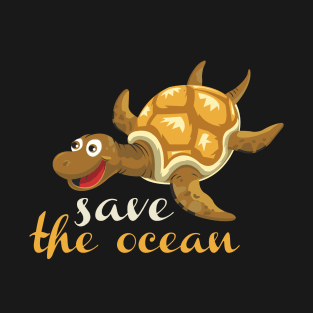 Save The Ocean Keep The Sea Plastic Free Turtle Scene T-Shirt