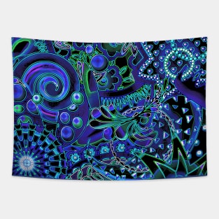 Crazy Blues Tapestry