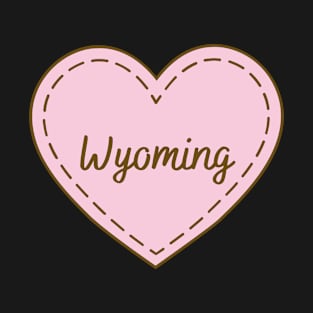 I Love Wyoming Simple Heart Design T-Shirt