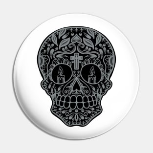 HomeSchoolTattoo SugarSkull SILVER Pin