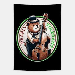 Bass Playing Bear, Gentleman Musician Tapestry