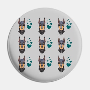 Doberman pinscher dog pattern Pin