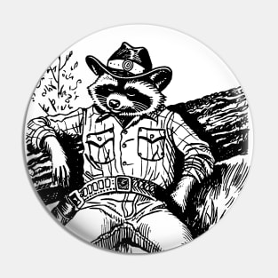 Cowboy Raccoon Funny Animal Meme Pin