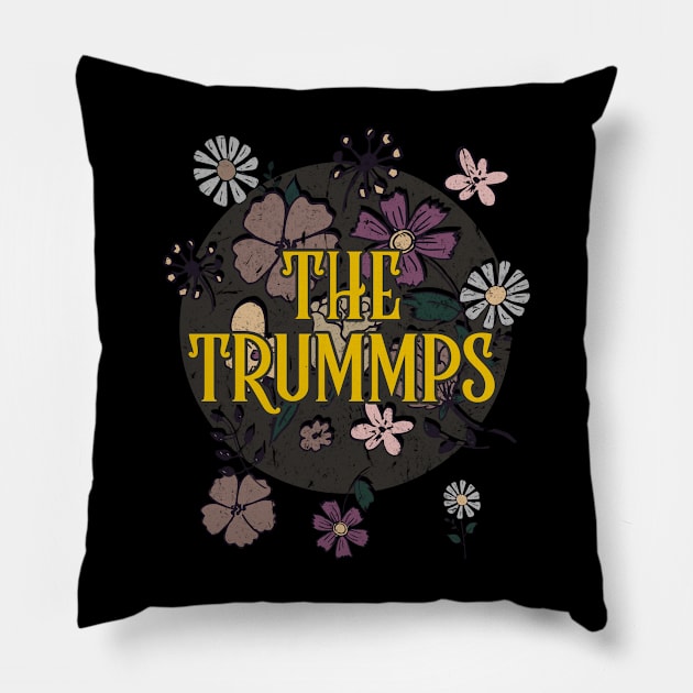 Aesthetic Trummps Proud Name Flowers Retro Styles Pillow by BilodeauBlue