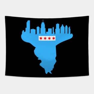 Chicago Illinois City Flag Tapestry