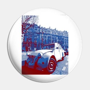 Citroen 2Cv: red, white and blue Pin