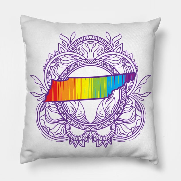 Tennessee Mandala Pride Pillow by Manfish Inc.