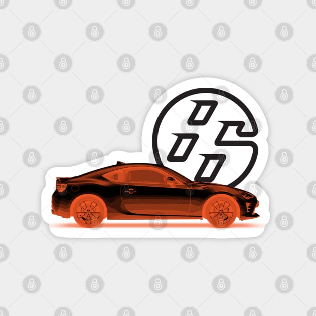 GT86 Body Black Orange Magnet by CharlieCreator