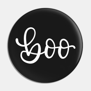 Boo - Script in White Pin