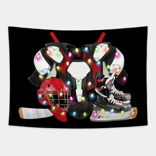 Christmas ice hockey outfit Happy Hockeydays Sport Tapestry