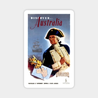 Vintage Travel Poster Discover Australia Magnet