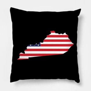 Kentucky State Shape Flag Background Pillow