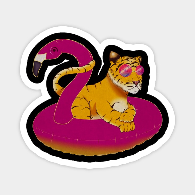 Tiger Flamingo, Flamingos Magnet by logiamerch