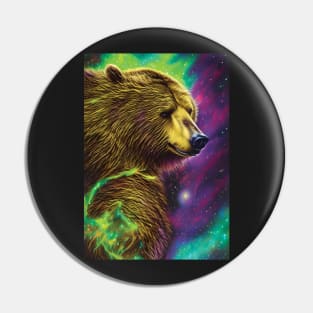 Colorful Bear Art | Cosmic Bear | Beautiful Space Artwork | Galaxy Bear | Celestial Bear Pin