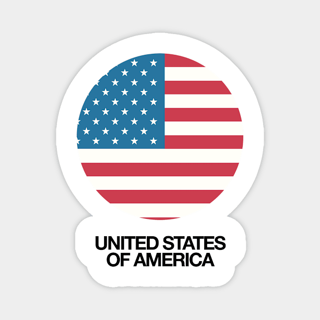 United States of America Classic Round Design Magnet by Designtigrate