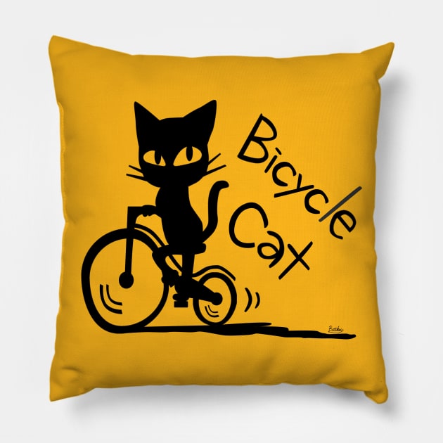 Bicycle Cat Pillow by BATKEI