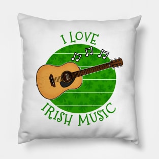 St Patrick's Day Guitarist, I Love Irish Music Pillow