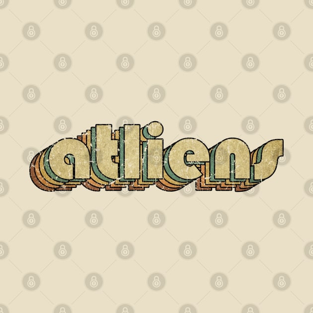 Atliens // Vintage Rainbow Typography Style // 70s by JULIAN AKBAR PROJECT