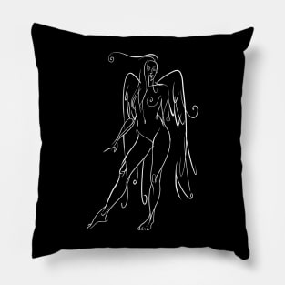 Naughty Angel, Artistic nude Drawing, Woman Pillow