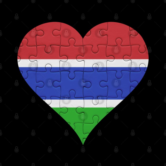 Gambian Jigsaw Puzzle Heart Design - Gift for Gambian With Gambia Roots by Country Flags