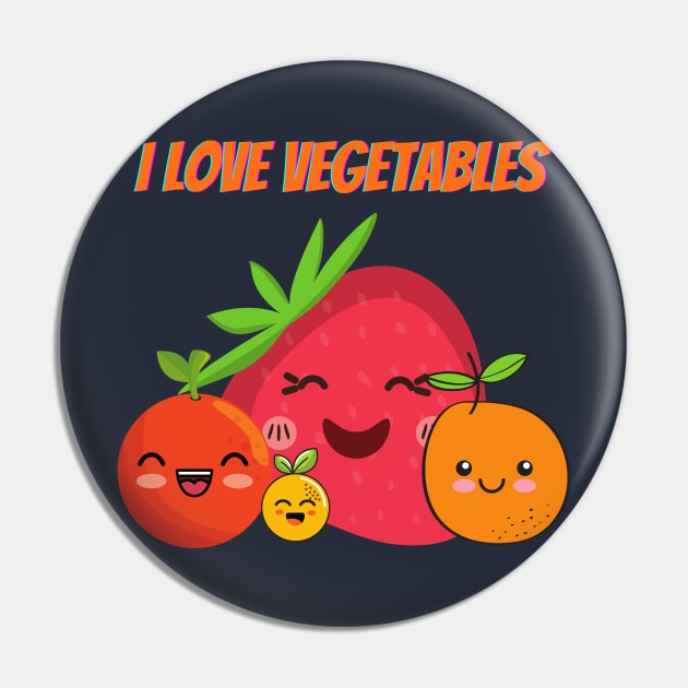 Slightly Wrong Vegetable Fruit Pin by waltzart
