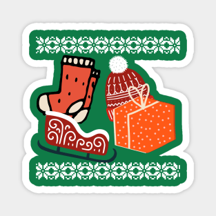 Ugly Christmas sweater design Magnet