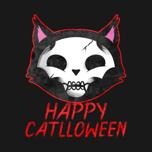 Corpse Paint Cat Happy Catlloween Cat Halloween by SinBle