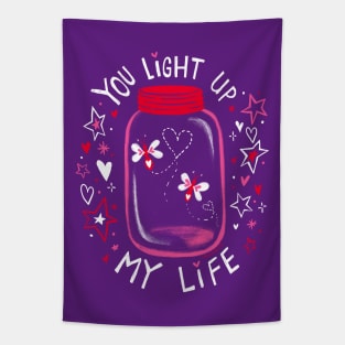 You light up my life - fireflies in a jar valentines day gifts Tapestry