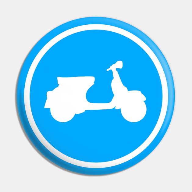 Scooter Icon White Pin by Skatee