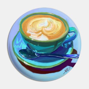 Cappucino Alla Prima Digital Oil Painting Pin