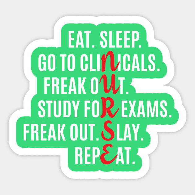 Eat Sleep Study' Sticker | Spreadshirt