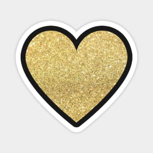 Gold Faux Glitter Heart Magnet