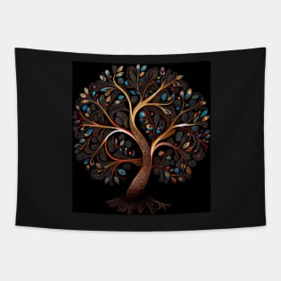 Aboriginal Art Inspired Tree of Life a digital dot art painting Tapestry