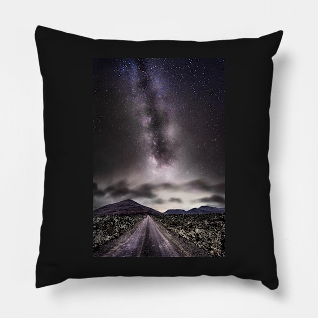 Milky Way rising over Lanzarote Volcano Pillow by TonyNorth