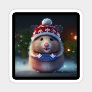 Cute Christmas Hamster Magnet