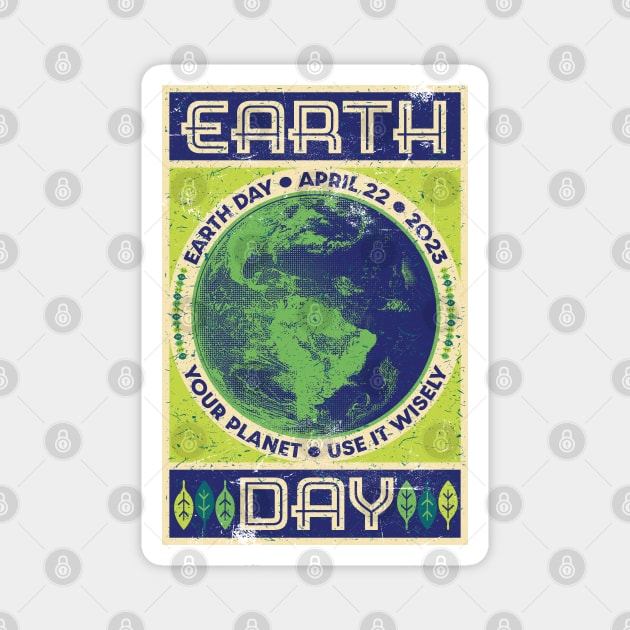 Vintage Style Earth Day Magnet by wickedpretty