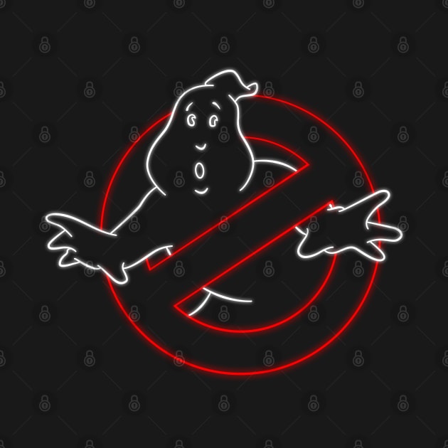 Ghostbusters Retro Neon Logo by scribblejuice